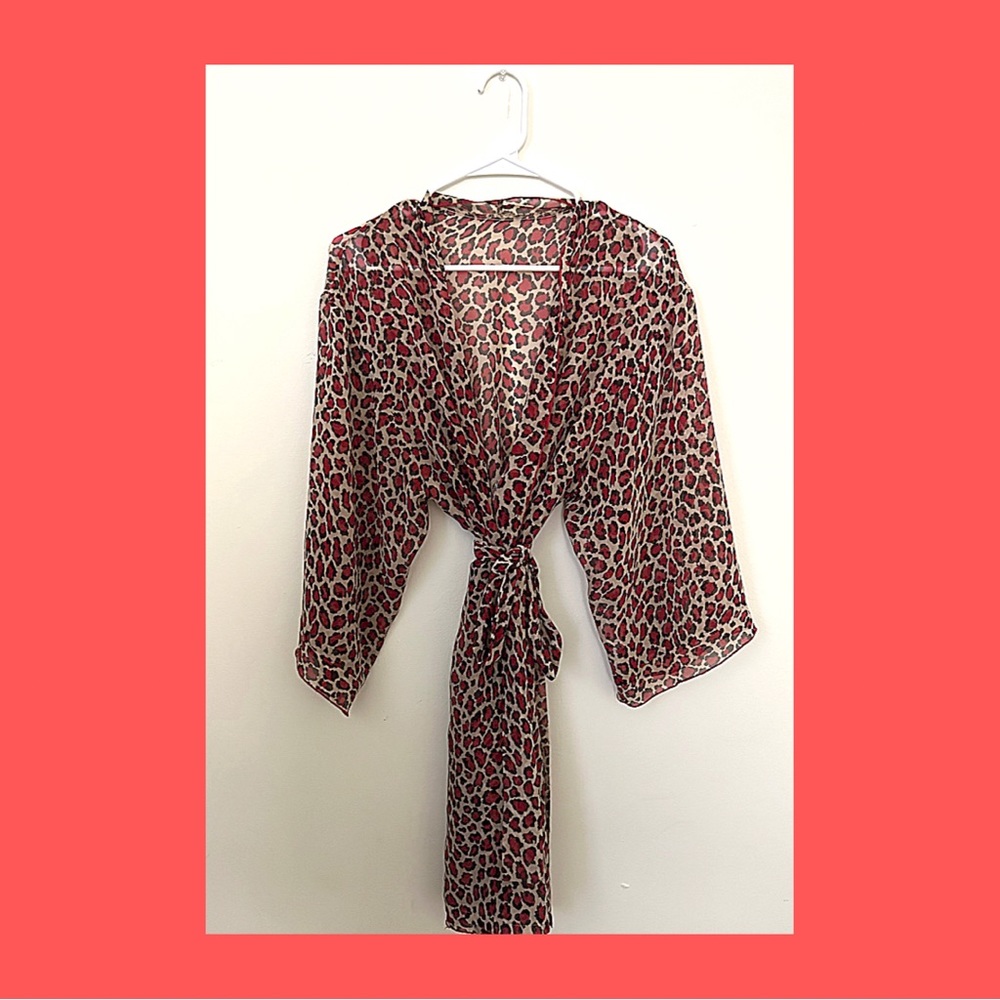Vintage red leopard robe